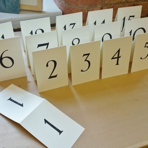 A6 Folded Table Numbers