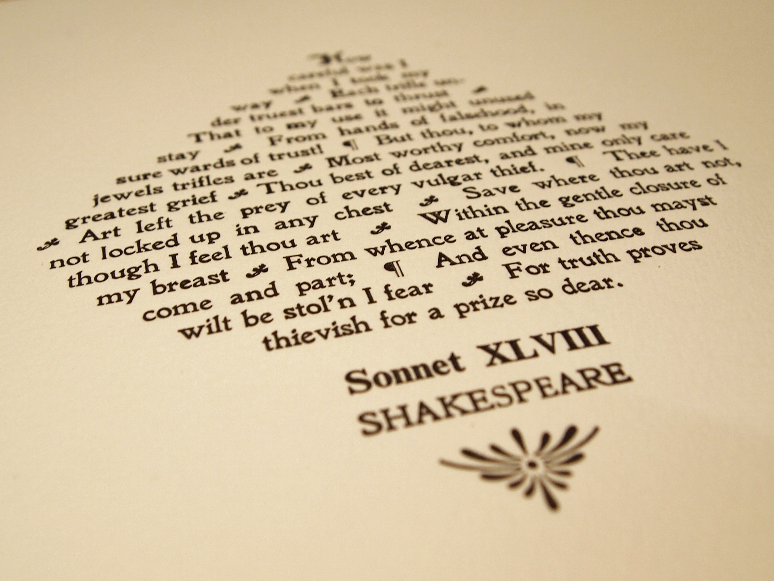 Shakespeare: Sonnet XLVIII