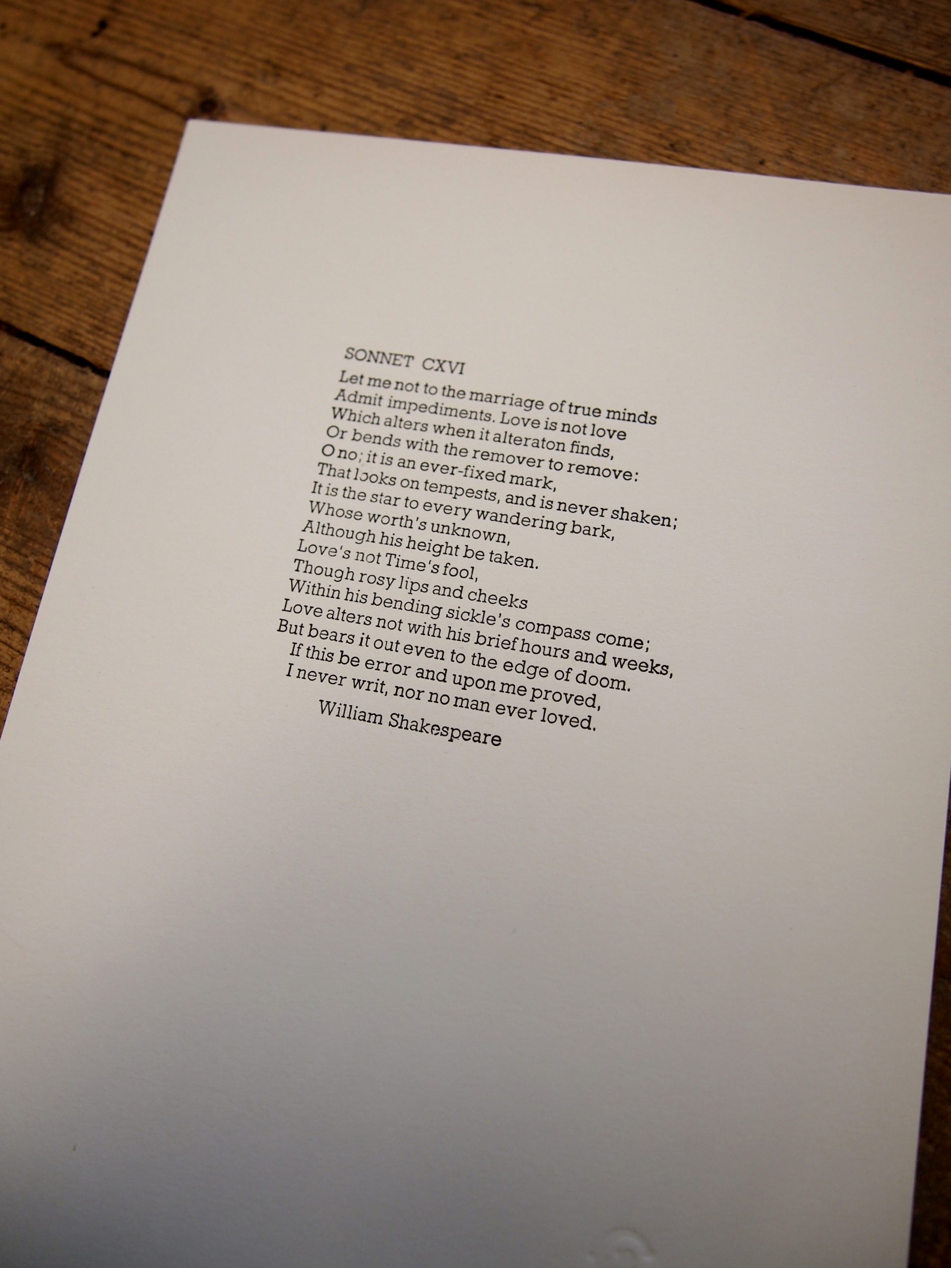 Shakespeare Sonnet LXVI Print