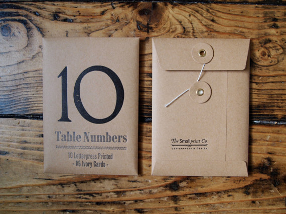 A6 postcard table numbers