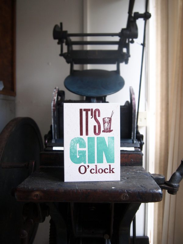 It's Gin O'Clock greetings card