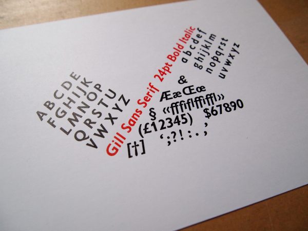 Gill Sans Serif 24pt Bold Italic Print