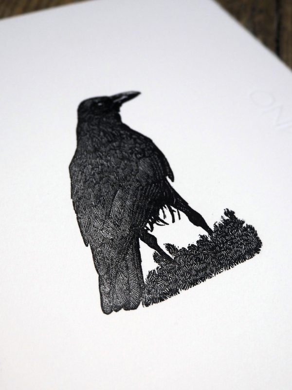 Chaucers Crow - Letterpress Print. Hand printed letterpress poster.