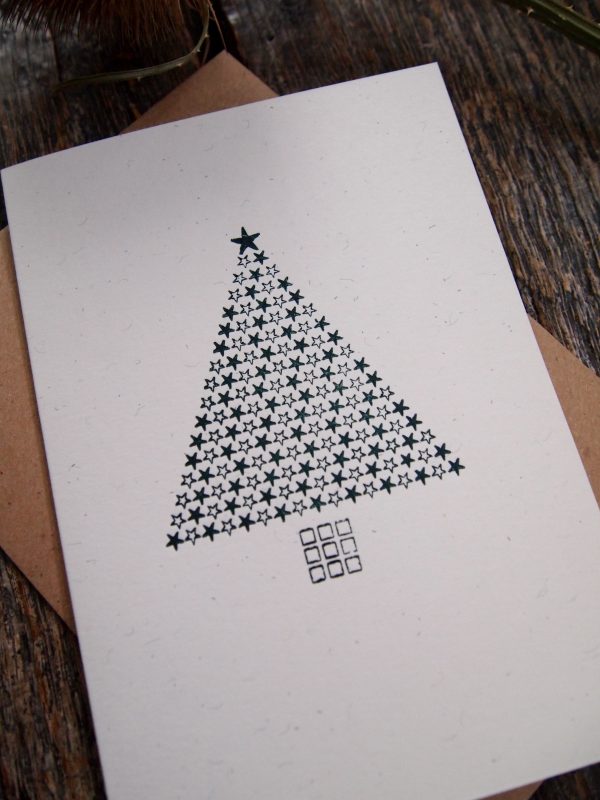 Starry Christmas Tree Card - Close Up