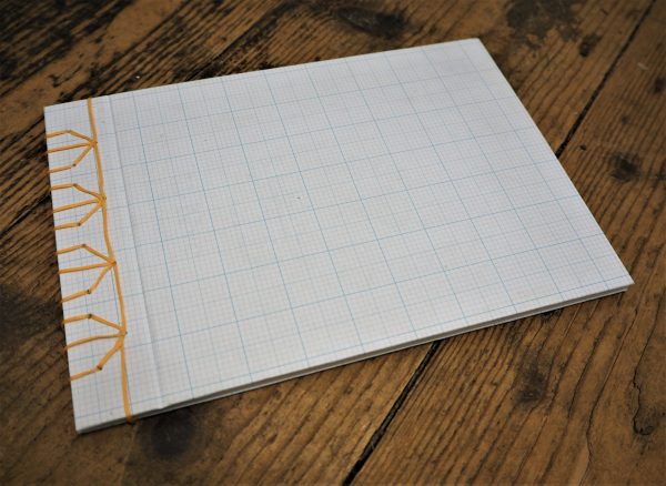 Japanese bound notebook / sketchbook - graph paper w/ yellow thread
