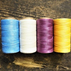Waxed Threads - Sky Blue, Ivory, Aubergine and Sunshine Yellow