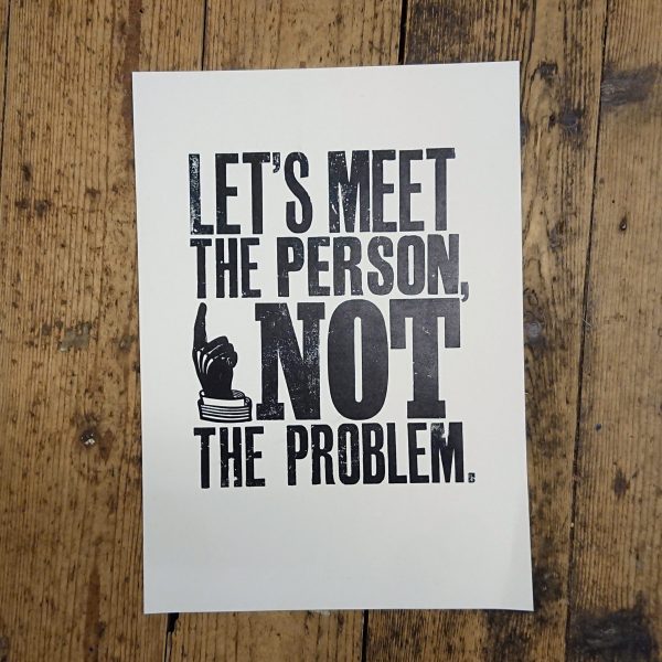Let's meet the person, letterpress poster