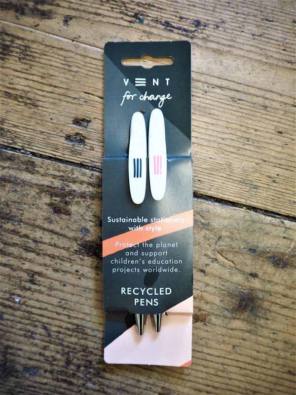 Recycled pens - available in different coloured packaging
