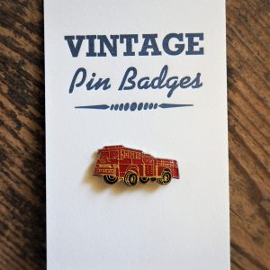 Vintage Enamel Pin Badge - Fire Engine