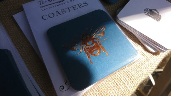 Gold Bee Coasters - pack of 6