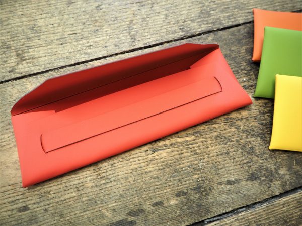 Italian recycled leather pencil or pen pouch