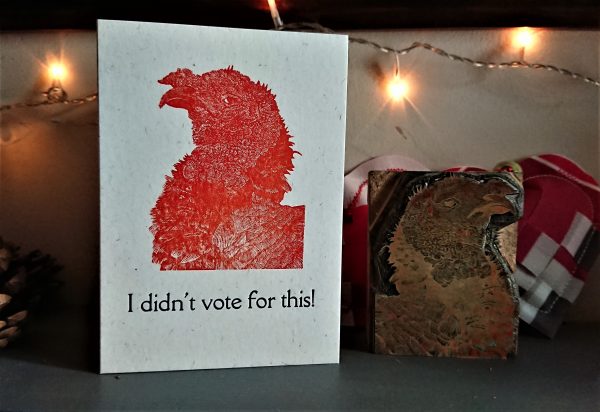 Christmas Turkey Card wood engraving