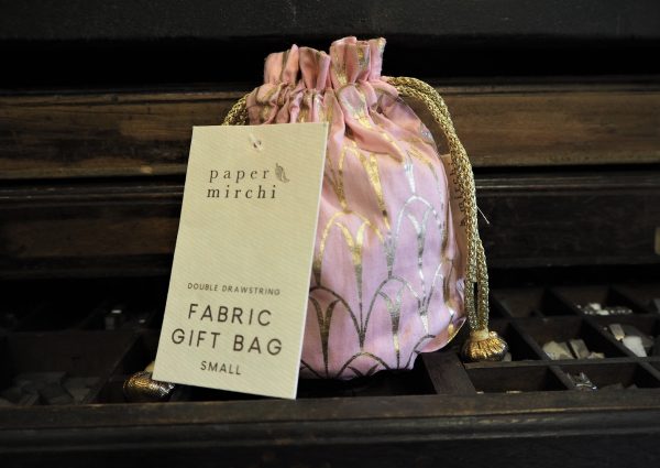 Pouch Gift Bag Small - pink gold art deco