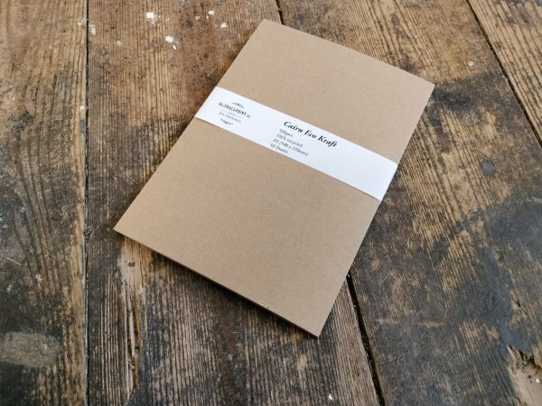 A5 Cairn Eco Kraft 100gsm Manilla paper for writing, drawing and bookbinding. Uncoated, rough surface, natural kraft paper that’s 100% recycled and FSC Recycled certified.