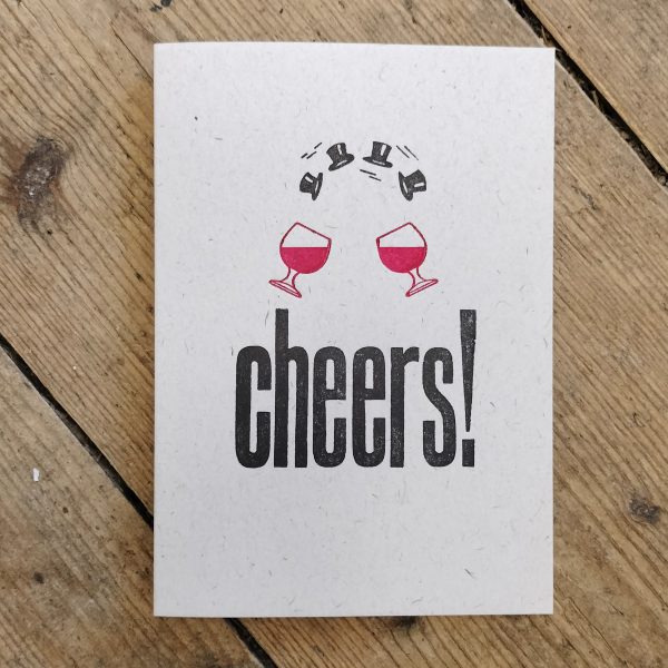 Cheers Letterpress Greetings Card