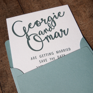 Letterpress Save the Date Card
