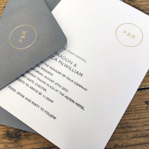 Monogram Wedding Stationery with foil stamp