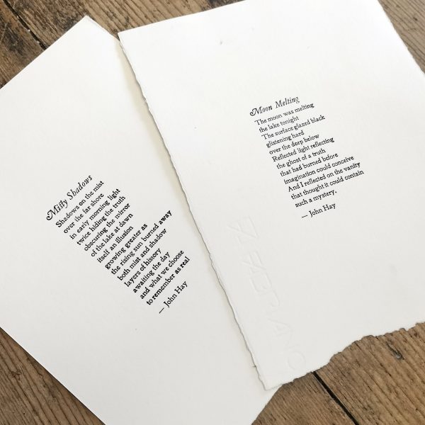 Letterpress Poem Print, set in 12pt Jenson Old Style