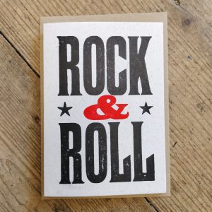 Rock and Roll letterpress greeting card